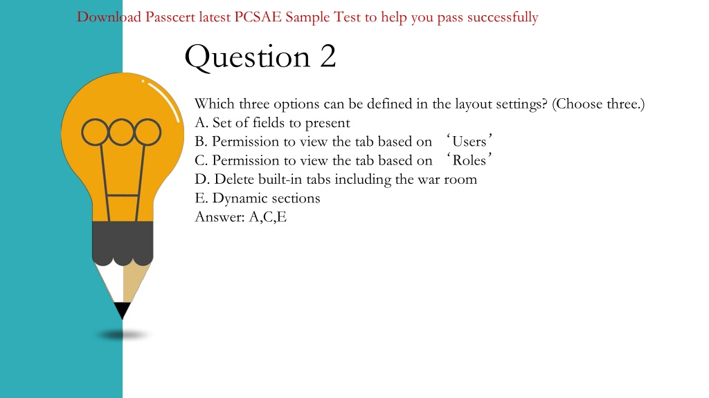 PCSAE Testking