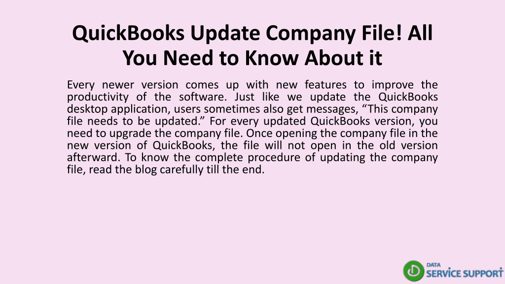 PPT QuickBooks Update Company File! All You Need to Know About it