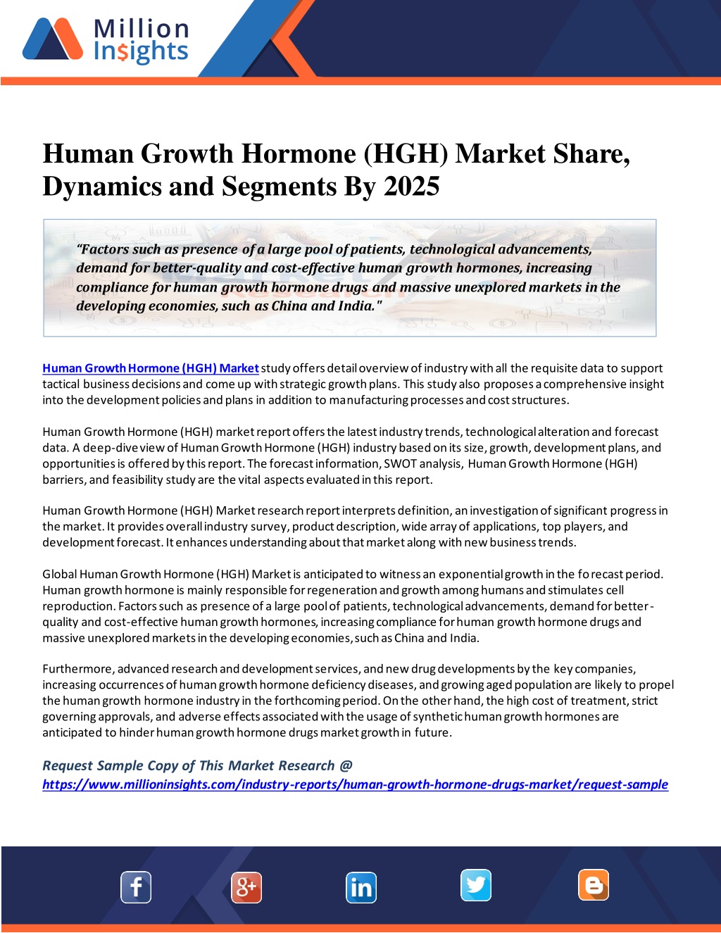 PPT Human Growth Hormone (HGH) Market Size, Dynamics and Competitive