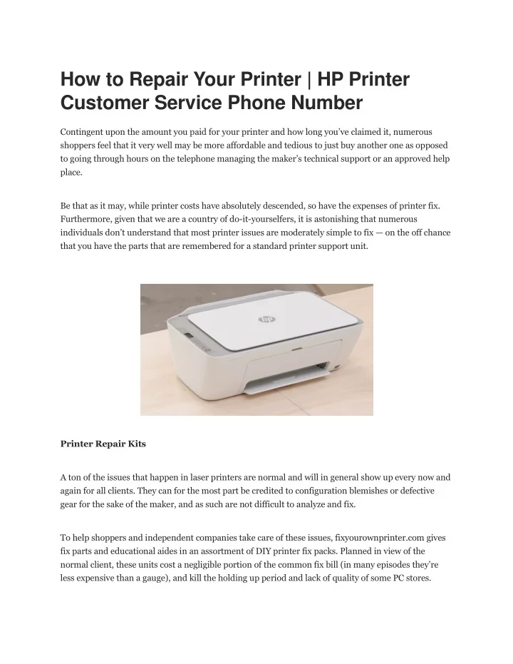 PPT How to Repair Your Printer HP Printer Customer Service Phone Number PowerPoint