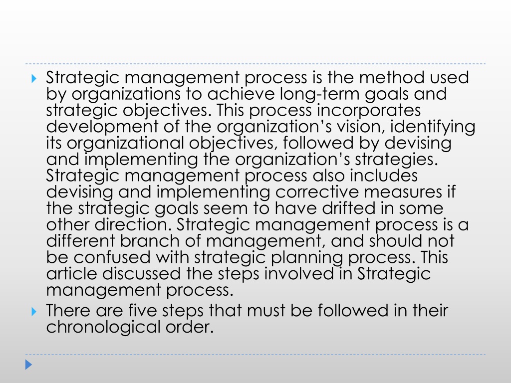 PPT - 5 Steps of Strategic Management Process PowerPoint Presentation ...