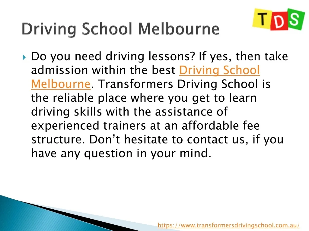 PPT Driving School Melbourne PowerPoint Presentation, free download