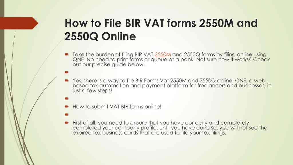 Ppt What You Need To Know About Bir Form 2550m And 2550q Powerpoint