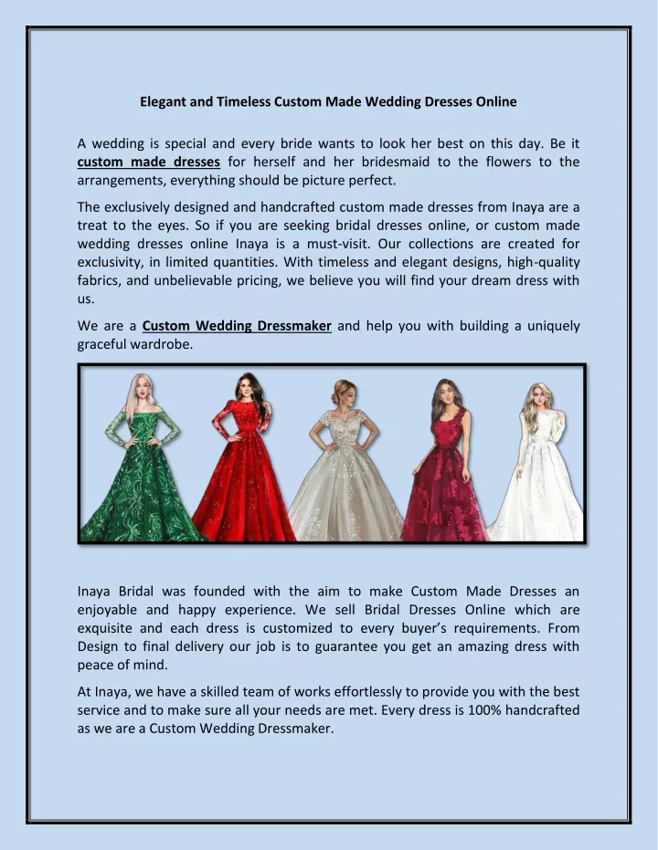 Ppt - Custom Wedding Dressmaker Powerpoint Presentation, Free Download 