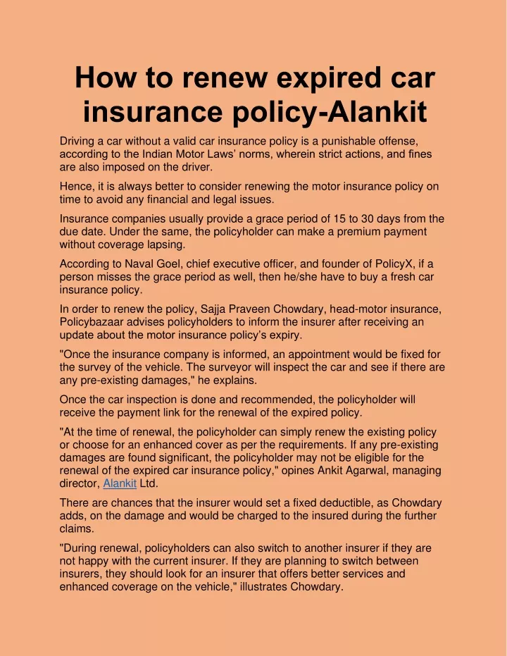 ppt-how-to-renew-expired-car-insurance-policy-alankit-powerpoint