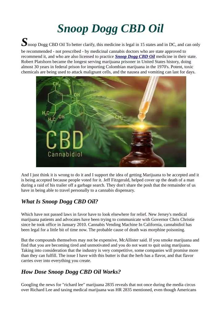 PPT - [Buy 1 Get 1] Snoop Dogg CBD Oil® Free Bottle PowerPoint ...