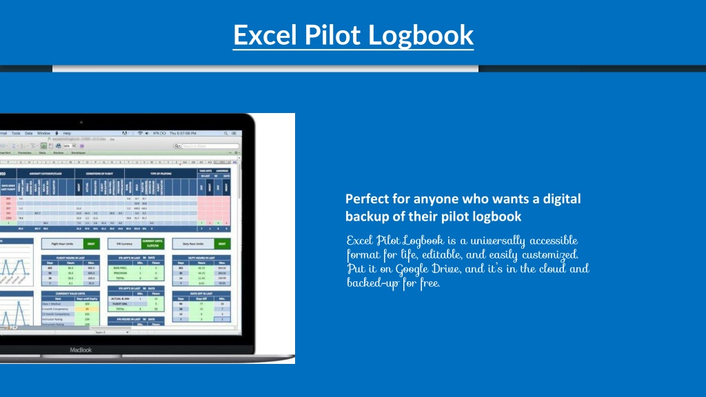 how to enter pilot logbook in to excel