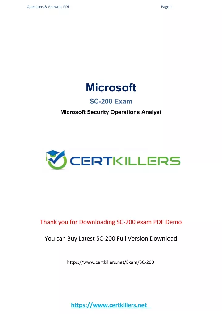 Visual SC-200 Cert Exam