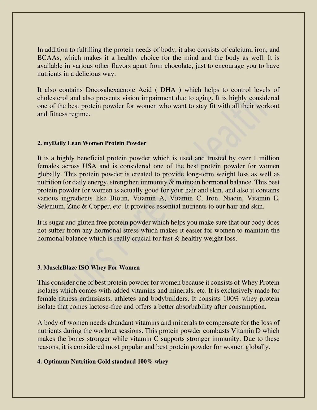 PPT - Top 5 Best protein powder for women PowerPoint Presentation, free ...