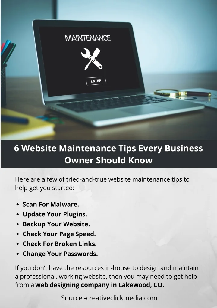 PPT - 6 Website Maintenance Tips Every Business Owner Should Know ...