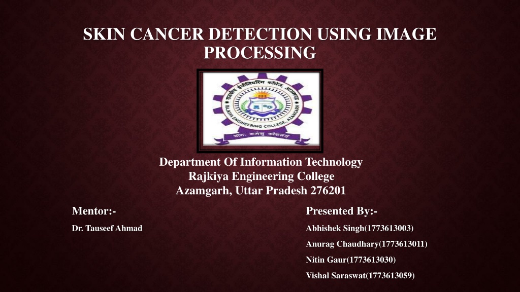 PPT Skin Cancer Detection Project PowerPoint Presentation Free Download ID