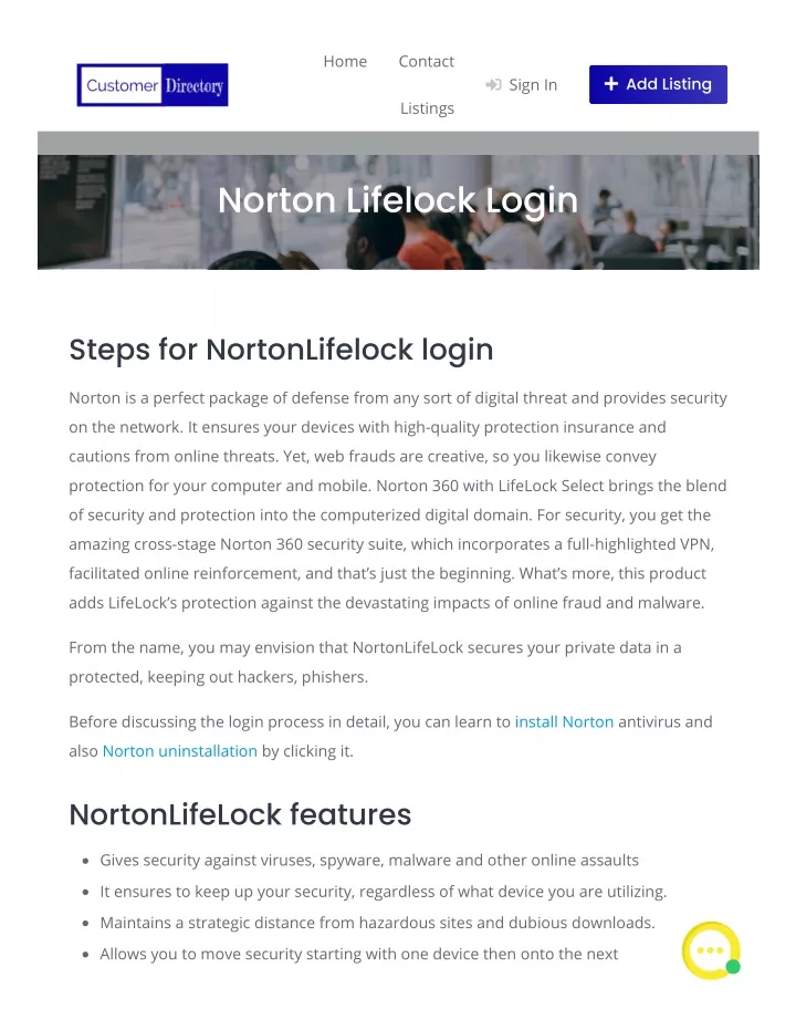 norton life lock login
