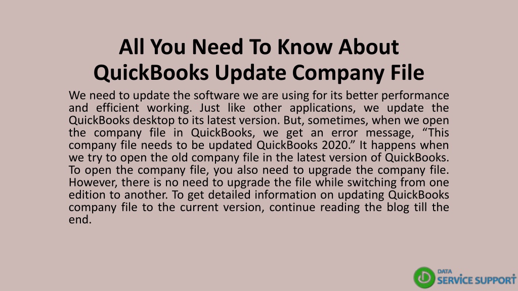 PPT All You Need To Know About QuickBooks Update Company File