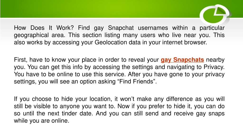 find gay snapchat uswrs