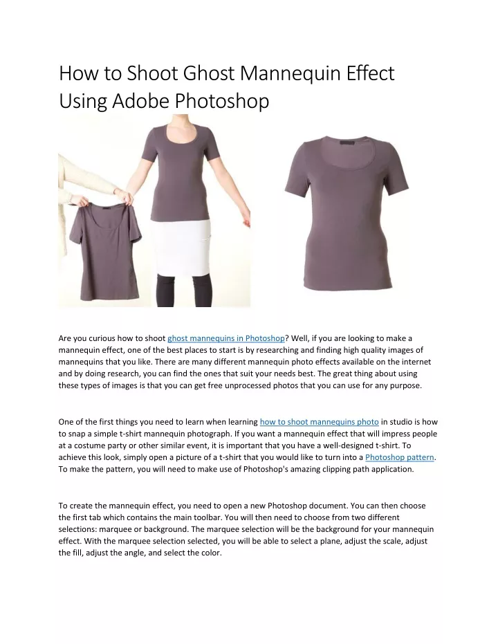 PPT - How To Shoot Ghost Mannequin Effect Using Adobe Photoshop ...