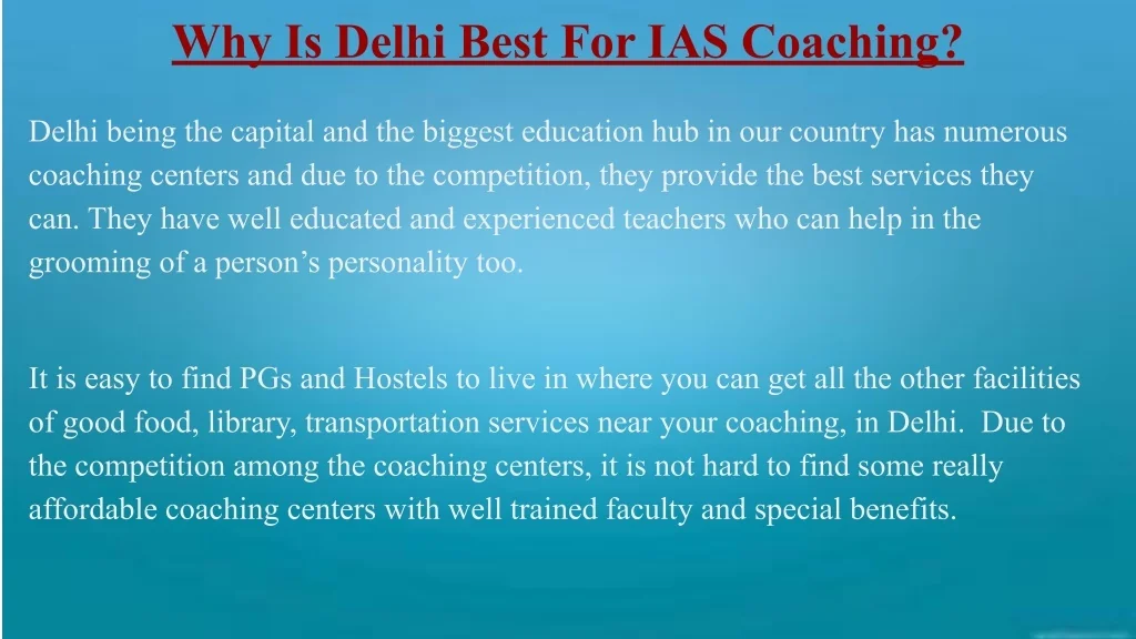 PPT - How To Choose The Best IAS Coaching Institute In Delhi For UPSC ...
