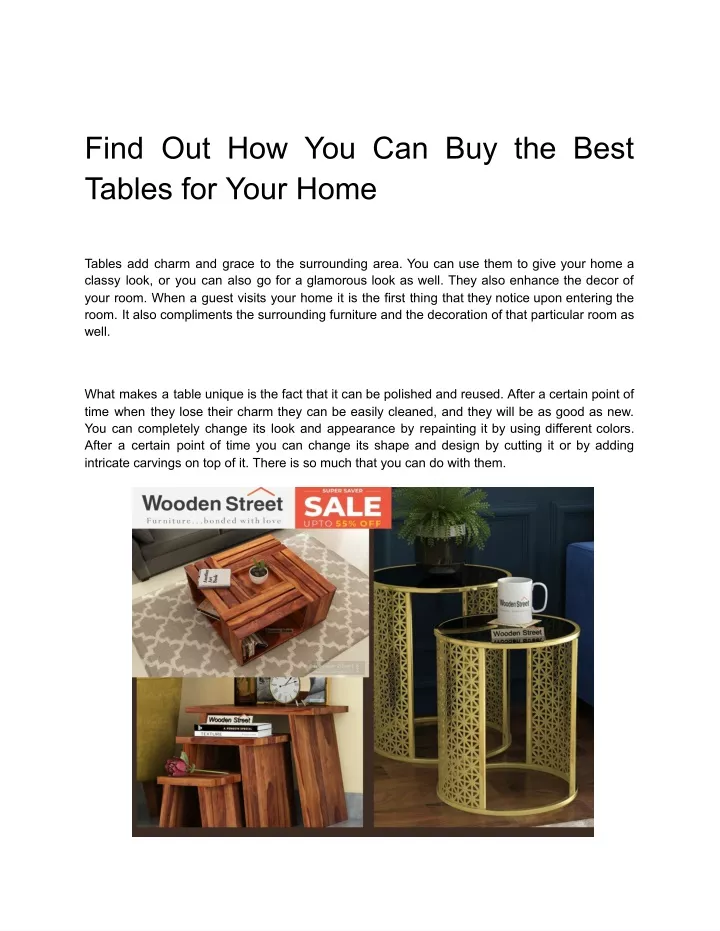 find out how you can buy the best tables for your n.
