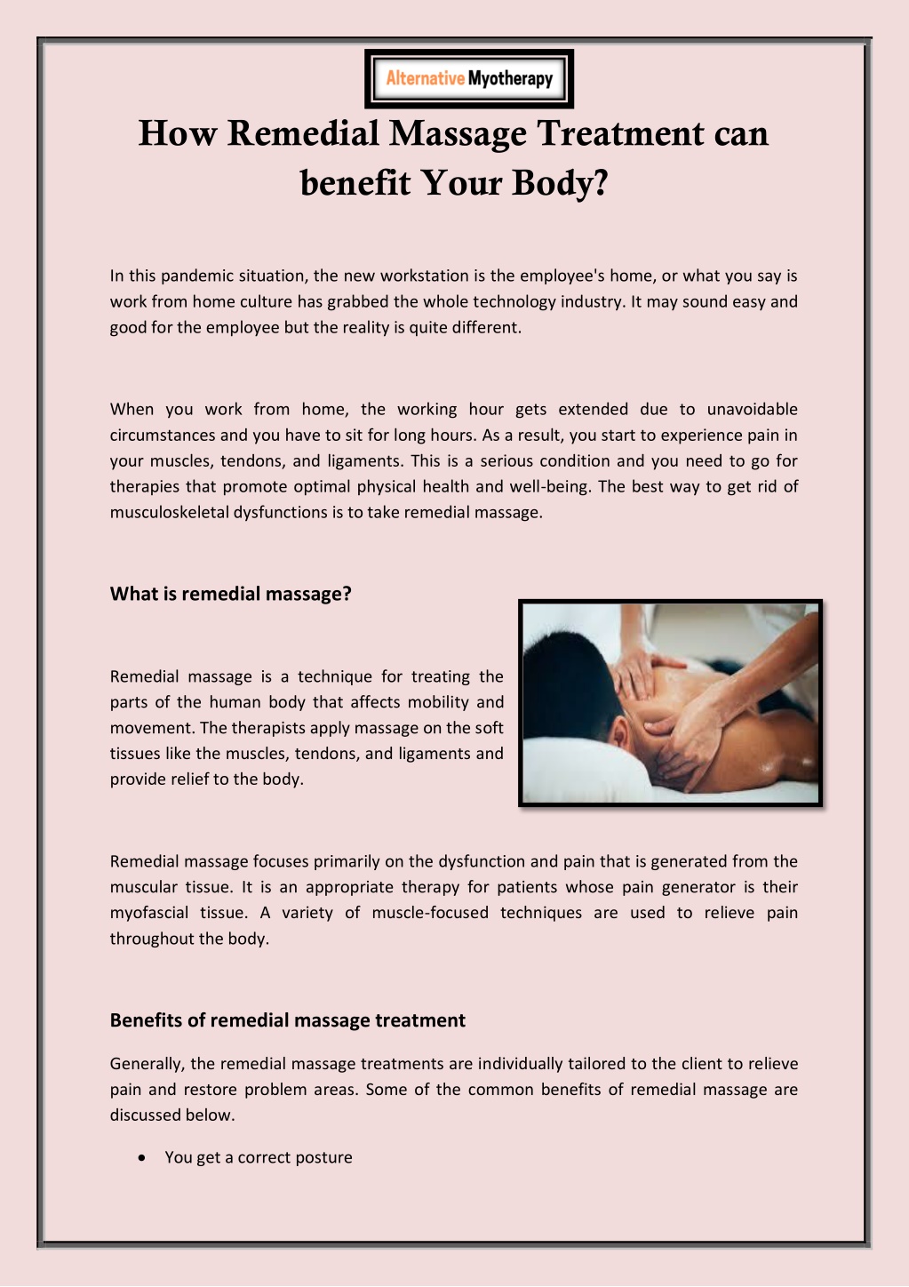 remedial massage business plan