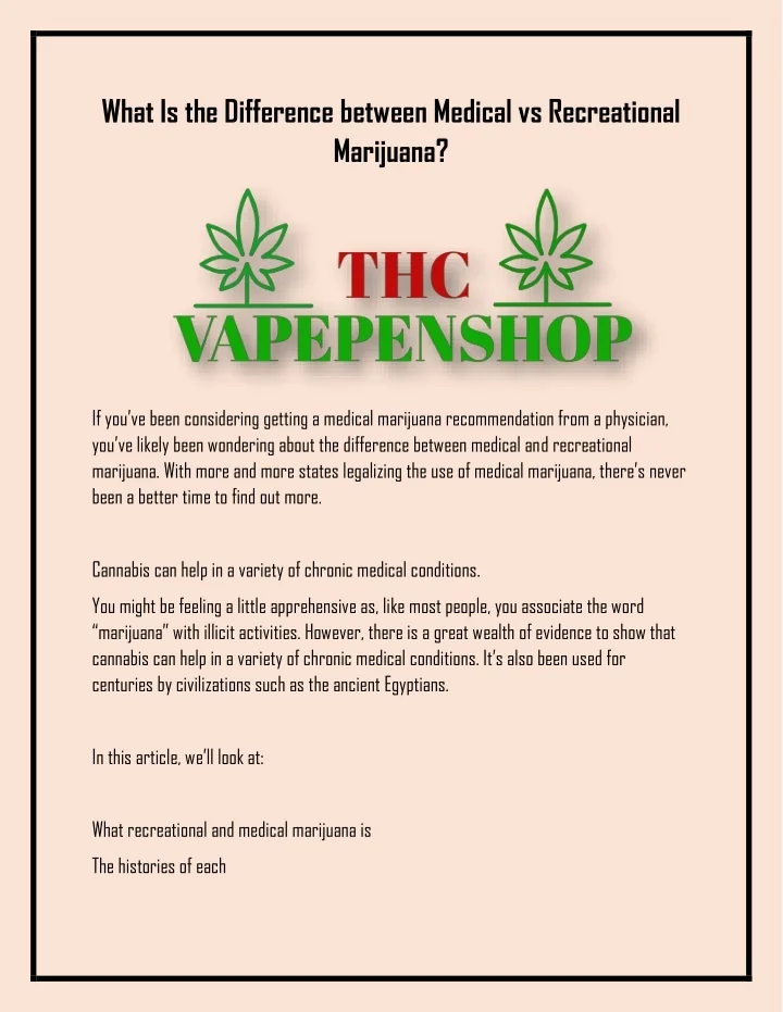 PPT What Is the Difference Between Medical vs Recreational Marijuana