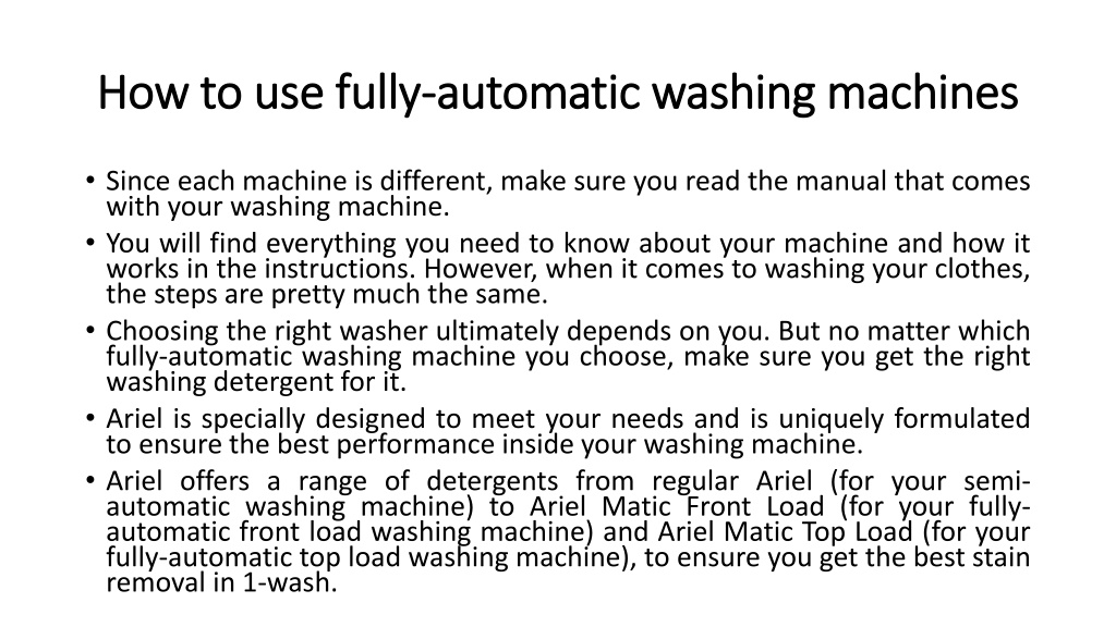 PPT TOP Fully Automatic Washing Machines for 2021 PowerPoint