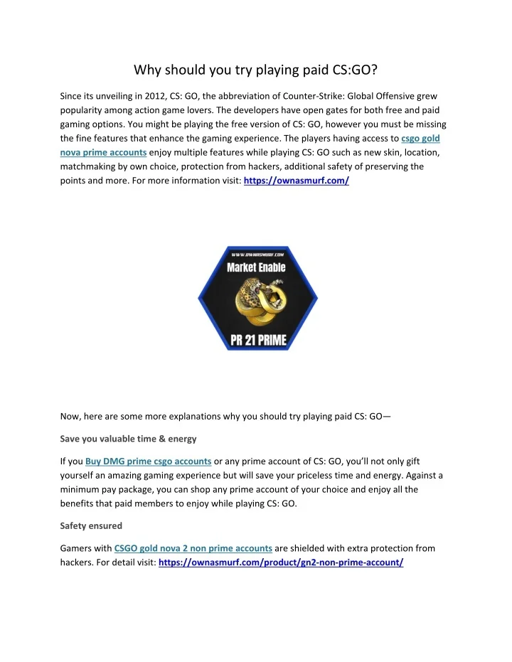 PPT Why Should You Try Playing Paid CSGO PowerPoint Presentation 