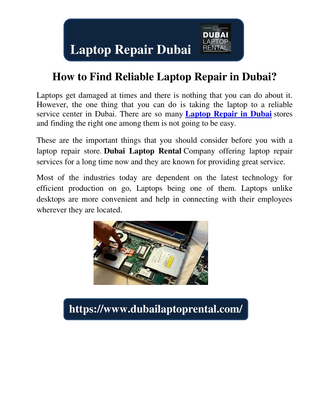 PPT - How to Find Reliable Laptop Repair in Dubai PowerPoint 