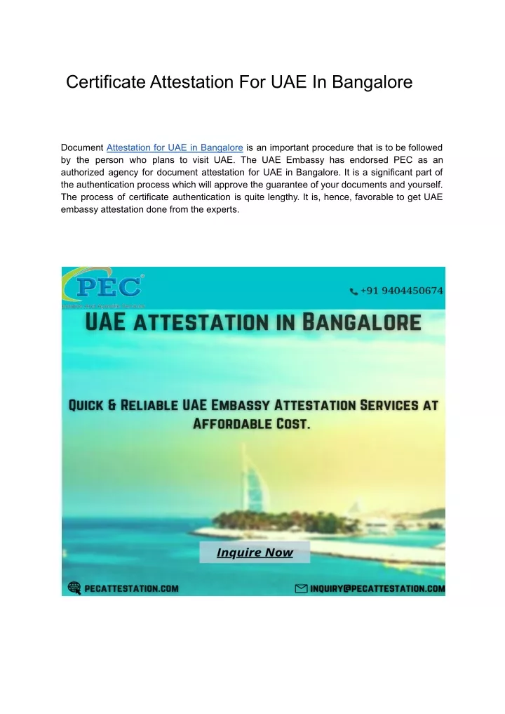 PPT Certificate Attestation For UAE In Bangalore PowerPoint PPT Certificate Attestation For UAE In Bangalore PowerPoint