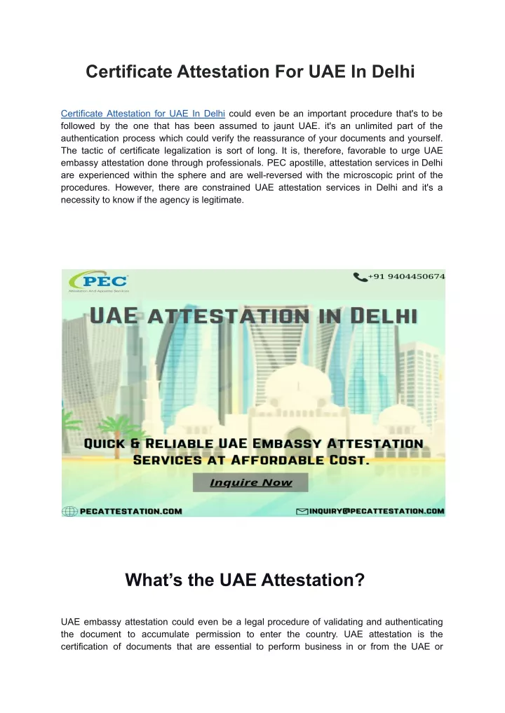 PPT - Certificate Attestation For UAE In Delhi PowerPoint Presentation ...