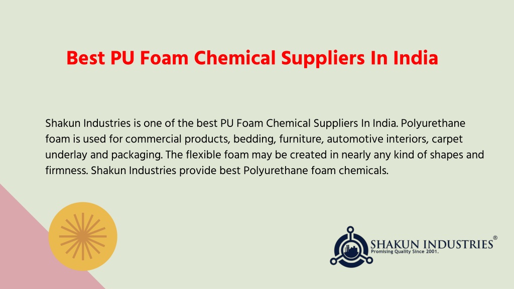 Pu Foam Chemical Suppliers