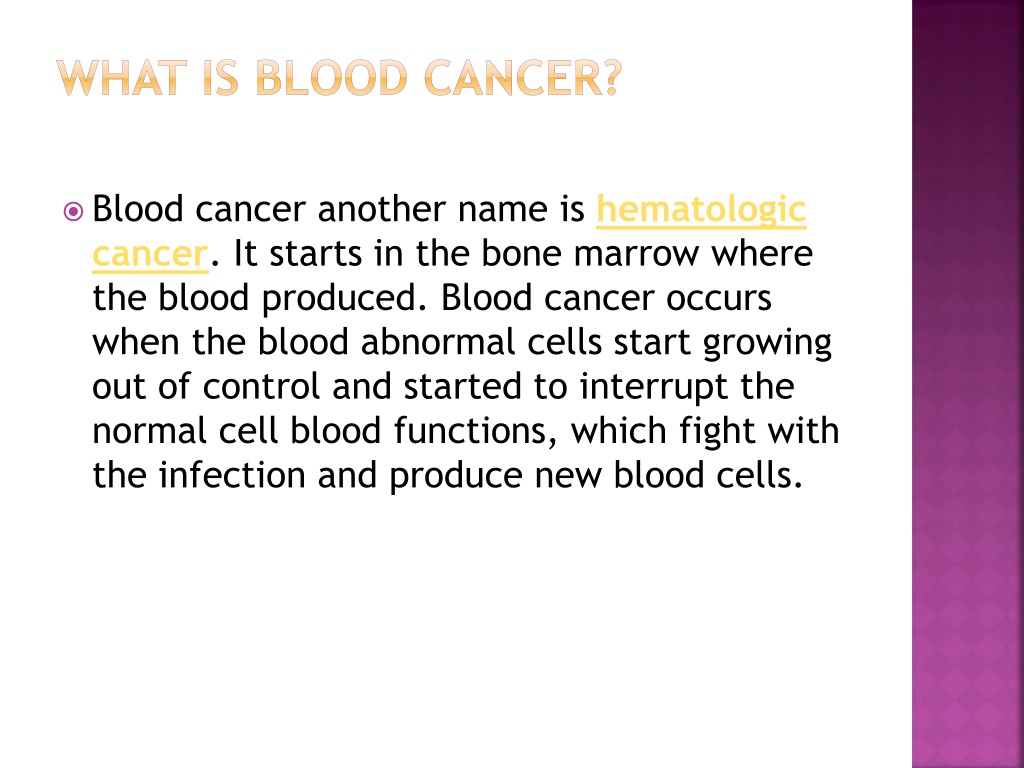 Ppt Symptoms Of Blood Cancer Powerpoint Presentation Free Download