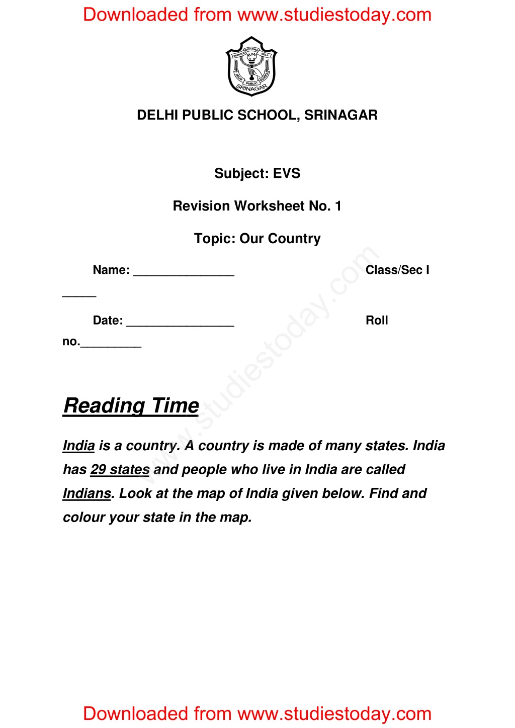 Ppt Worksheets For Class 1 Evs Download Free Printable Evs Worksheets Powerpoint Presentation 2846