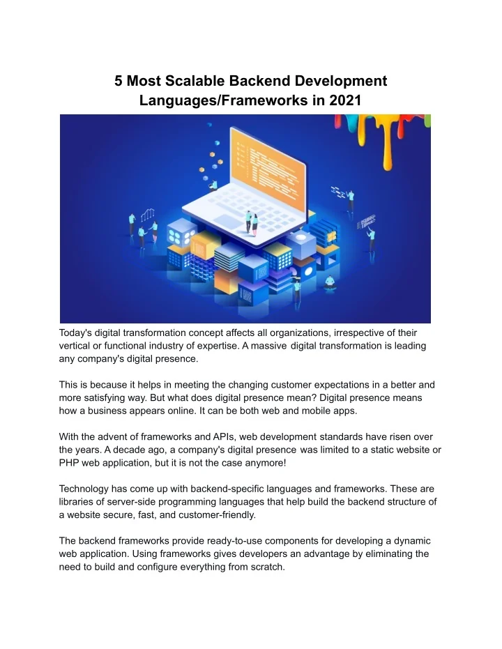 PPT - 5 Most Scalable Backend Development Languages_Frameworks in 2021 ...