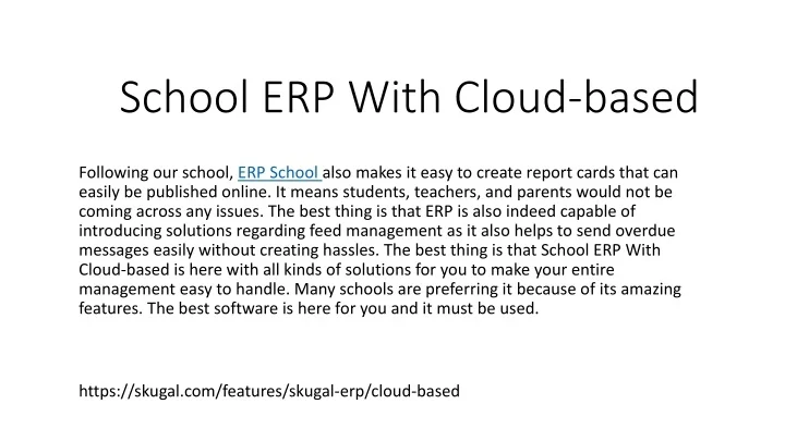 PPT - School ERP With Cloud-based PowerPoint Presentation, free ...