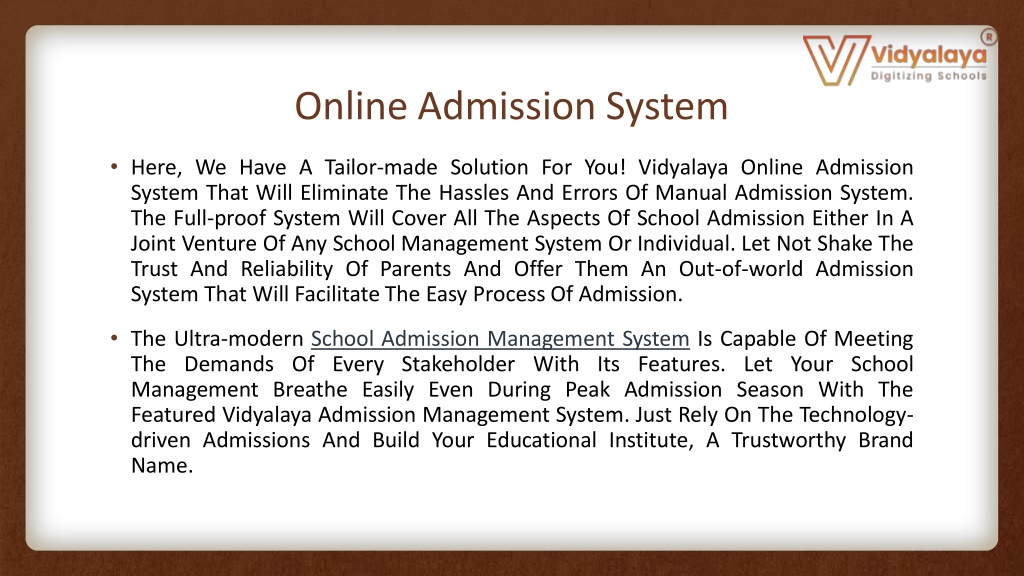 presentation on online admission system