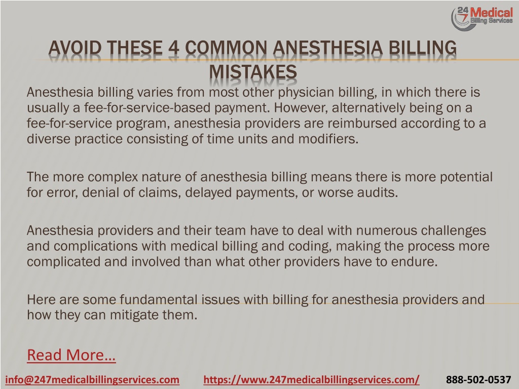 PPT - Avoid These 4 Common Anesthesia Billing Mistakes PowerPoint ...