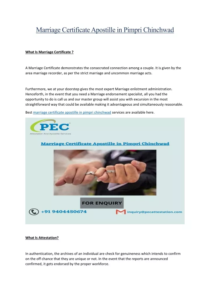 Marriage Counsellor In Pimpri Chinchwad PPT - 3.Marriage Certificate Apostille in Pimpri Chinchwad PowerPoint