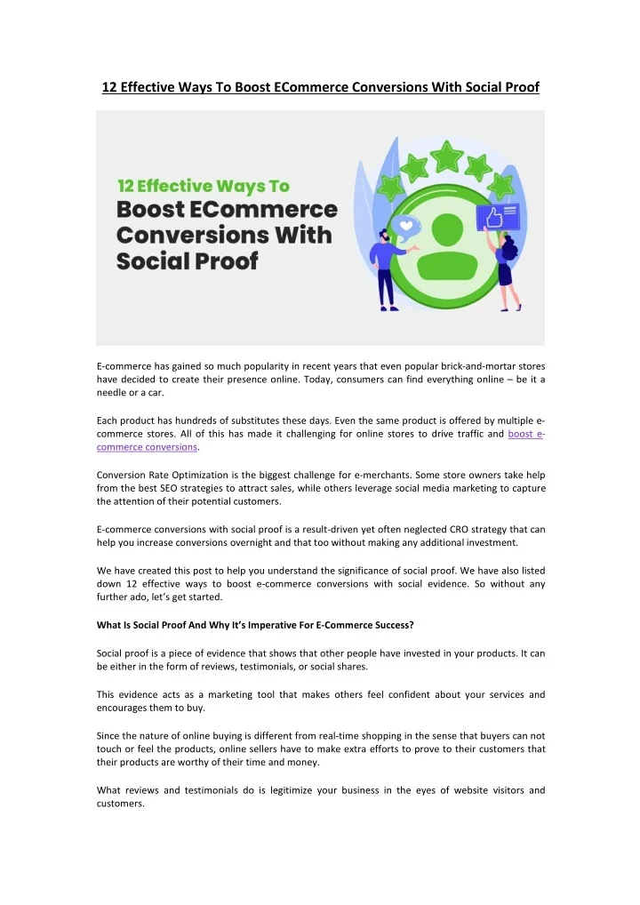 PPT - 12 Effective Ways To Boost ECommerce Conversions With Social ...