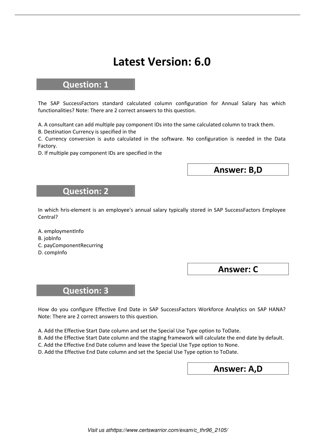 Valid Exam C-THR96-2211 Practice