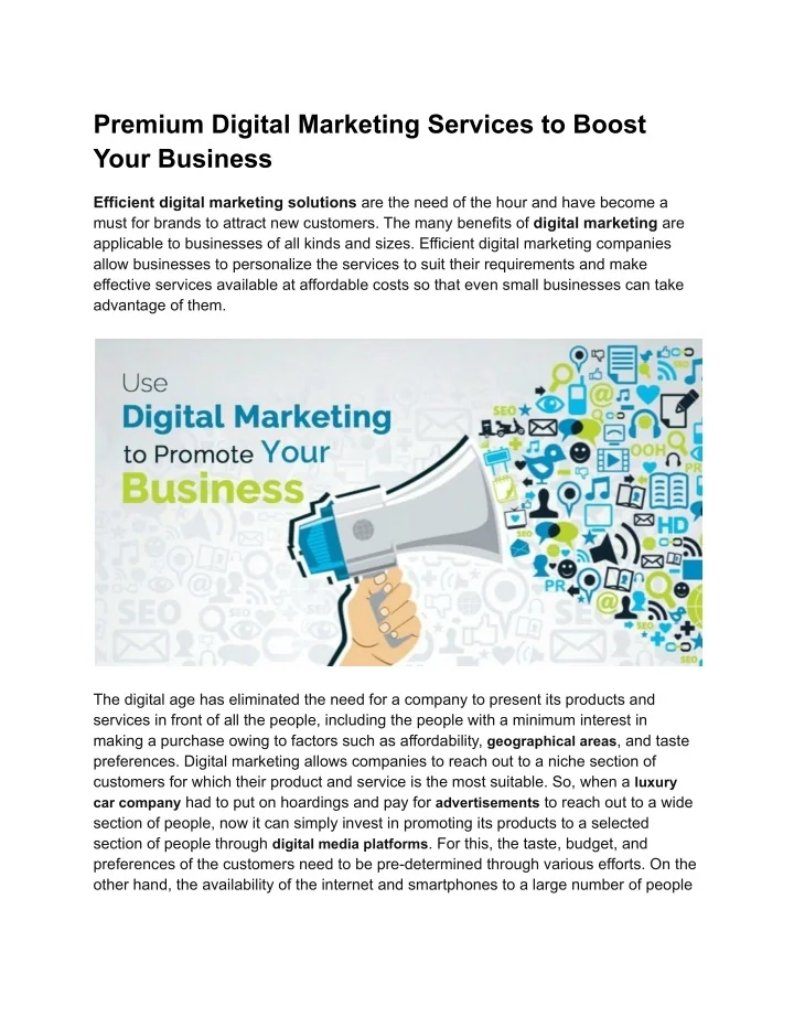 PPT - Premium Digital Marketing Services to Boost Your Business ...