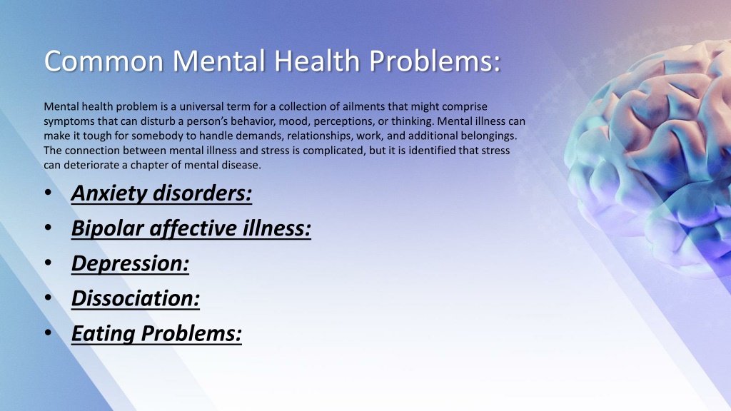 PPT - Common Mental Health Problems And Their Solutions PowerPoint