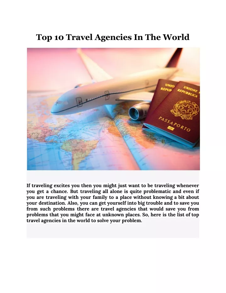 world top 10 travel agency