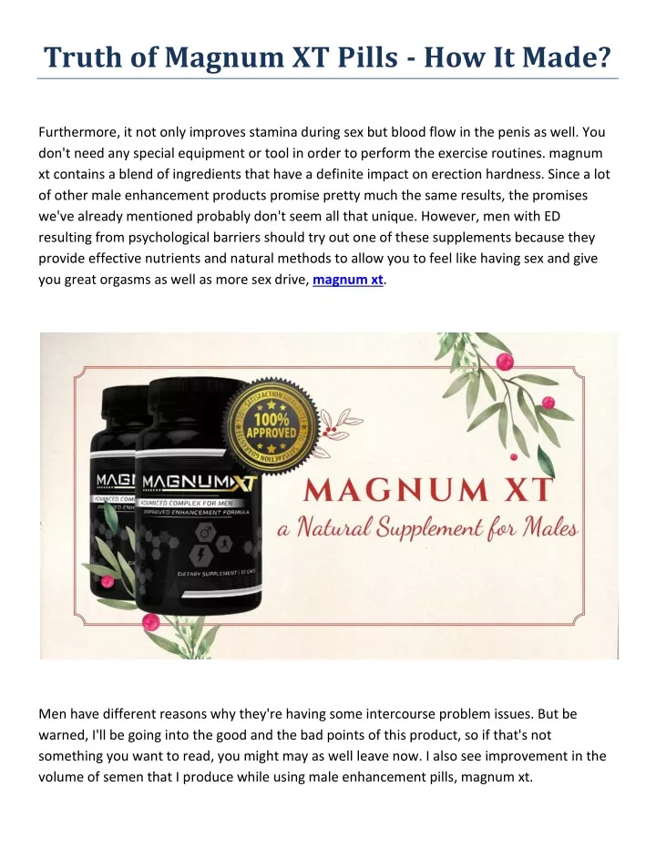 PPT - Magnum XT a Clinically Proven Formula for Males PowerPoint ...