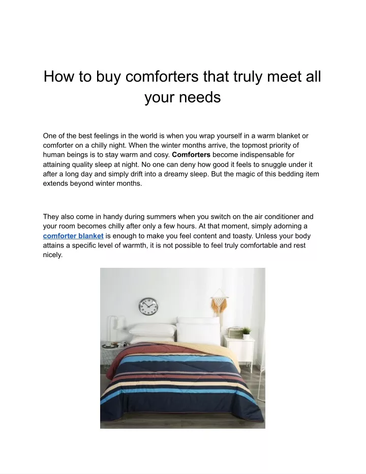 how to buy comforters that truly meet all your n.