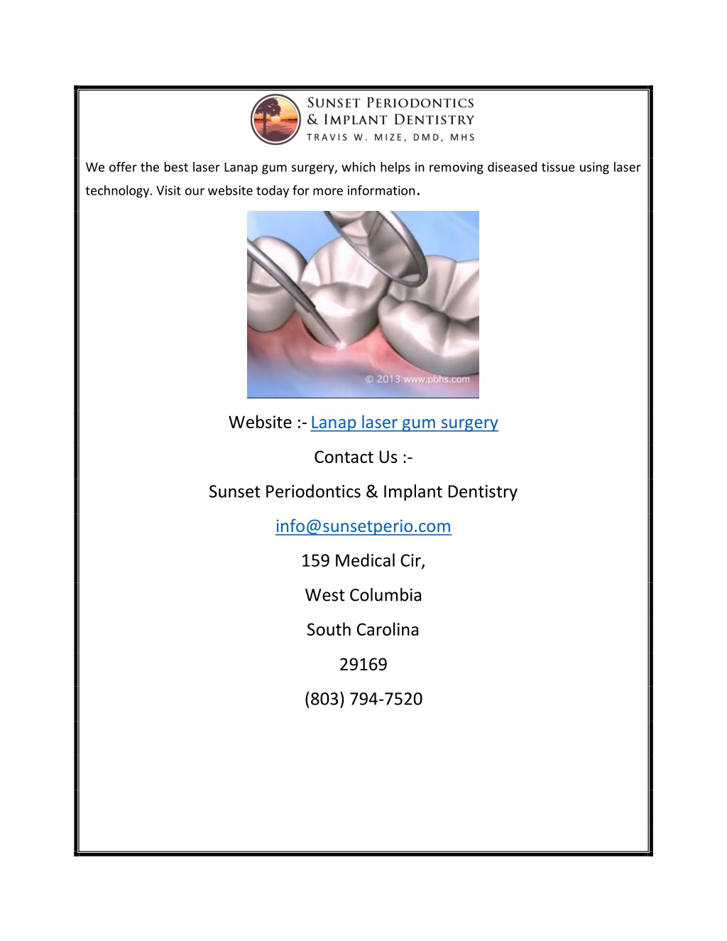 PPT - Lanap Laser Gum Surgery Columbiascperiodontist.com PowerPoint ...