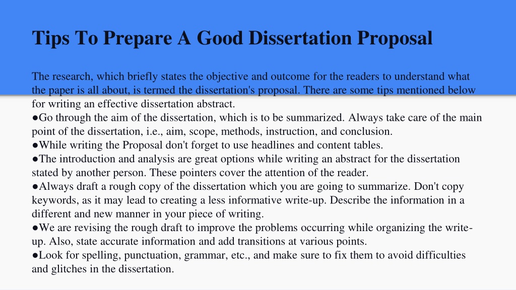 how to prepare good dissertation