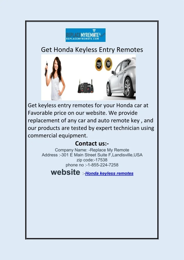 PPT Get Honda Keyless Entry Remotes PowerPoint Presentation, free