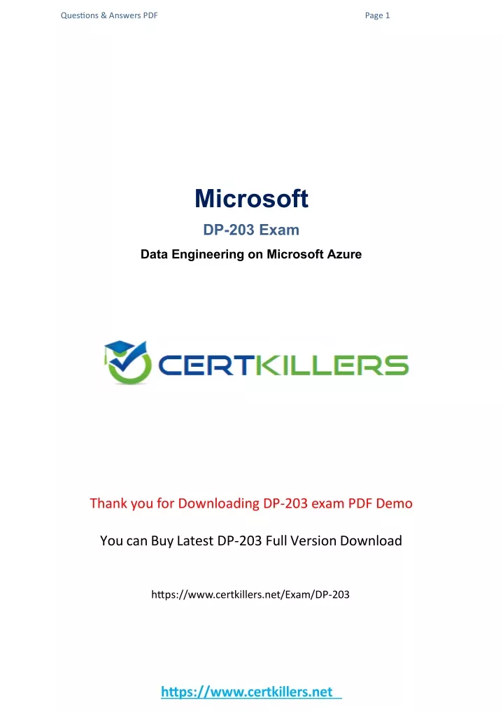 Reliable DP-203 Test Vce