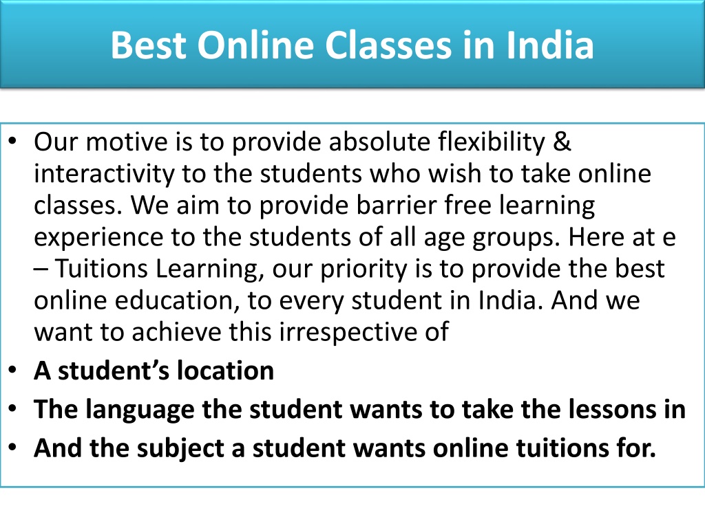 essay on online classes in india