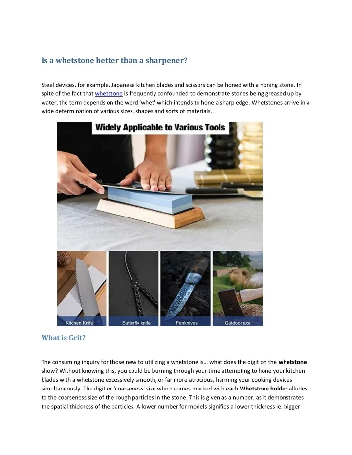 PPT Is a whetstone better than a sharpener PowerPoint Presentation