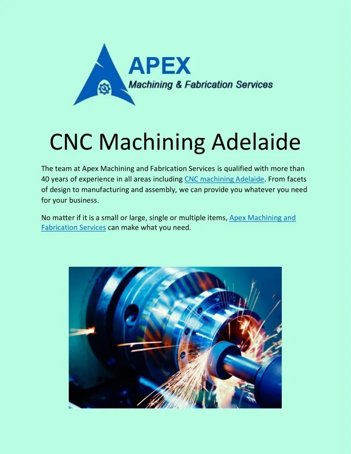 PPT CNC Machining Adelaide PowerPoint Presentation, free download